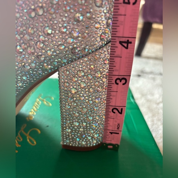 Lauren Lorraine Silver Glitter Rhinestone Ankle Boots! - Picture 7 of 9